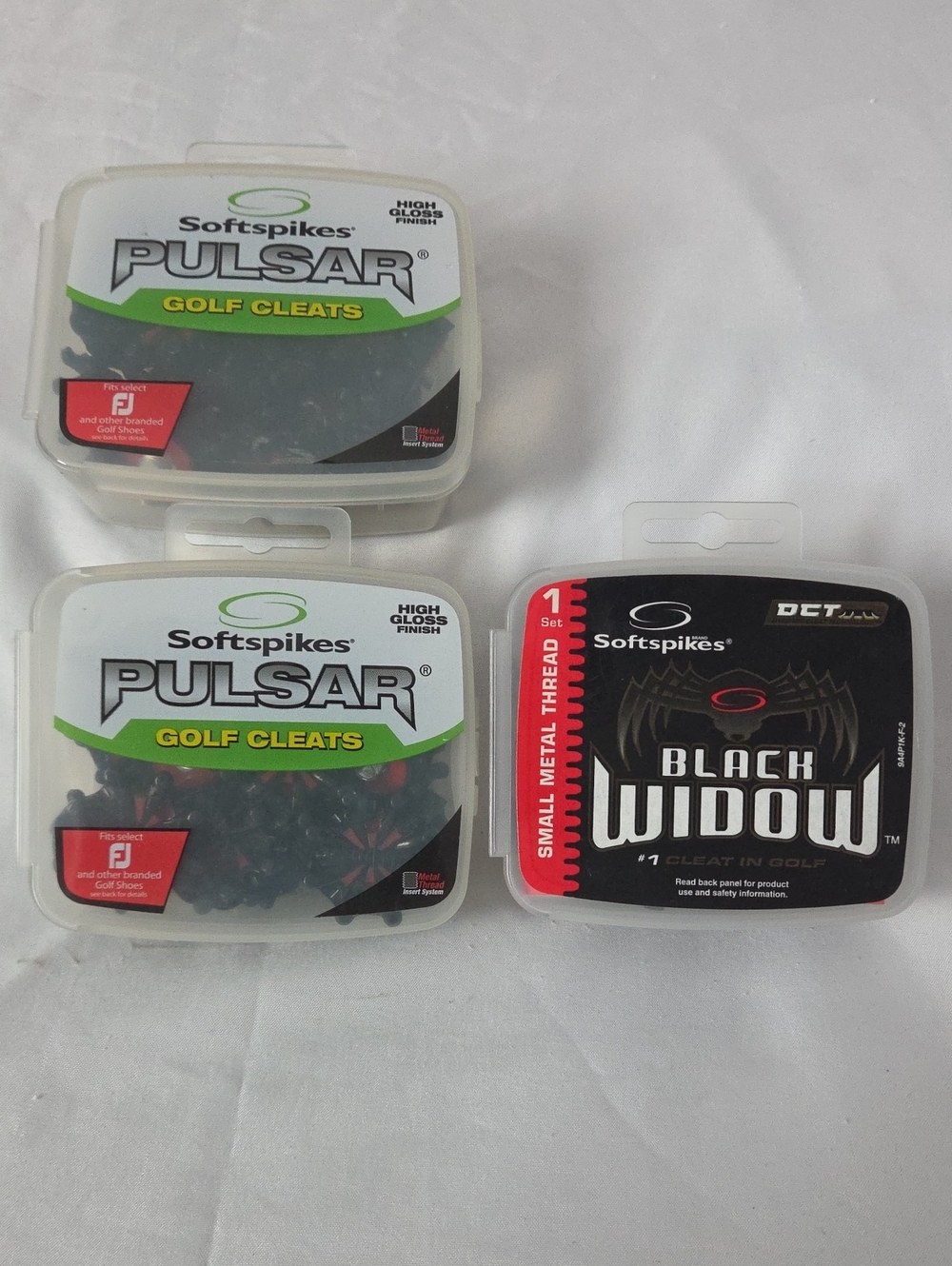 Black Widow & Pulsar Soft Golf Cleats - Black/Red